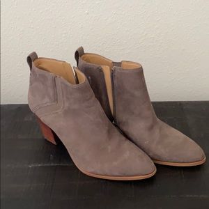 Suede light brown booties